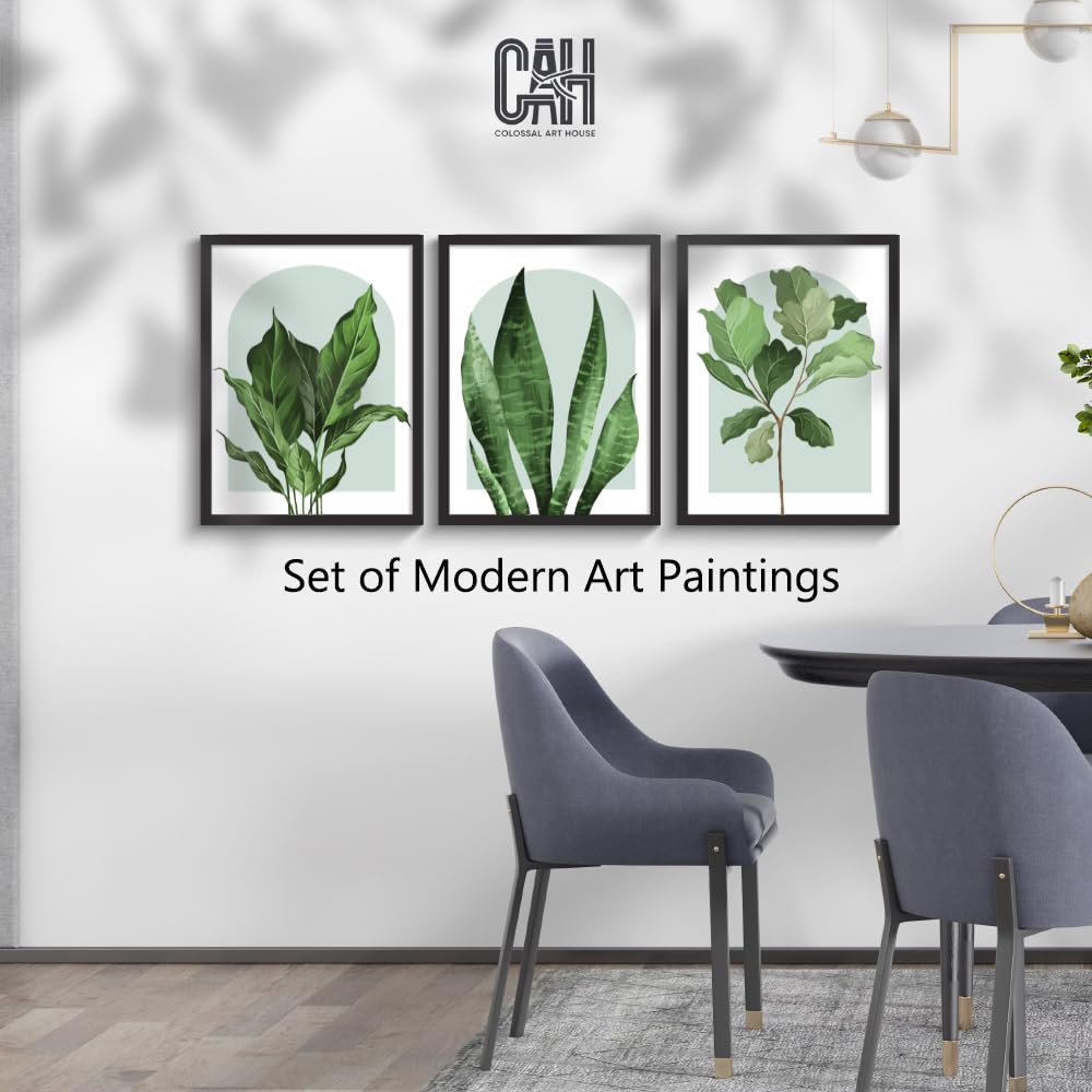 COLOSSAL ART HOUSE Set of 3 Tropicals Wall Paintings for Living Room Wall Decoration (10x13 Inch Wall Frame)