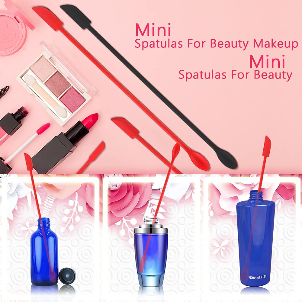 8 Pcs Mini Spatulas Makeup Scraper, Silicone Mini Spatula For Cosmetics, Reusable Small Thin Jar Scraper For Getting Lotion Out,