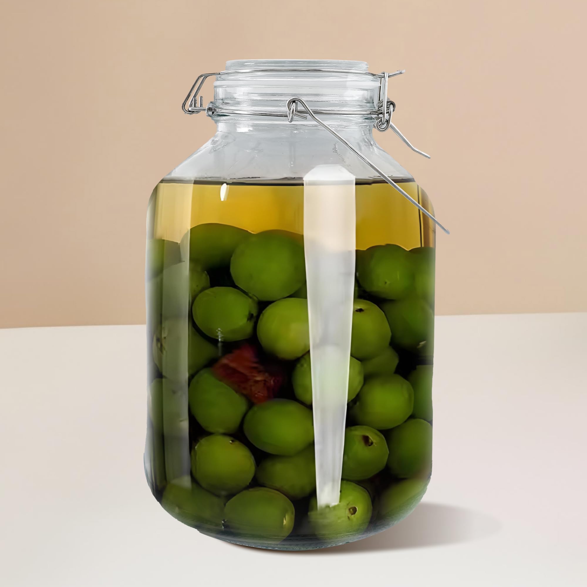 Umai Glass Jar For Kitchen Storage | 1500Ml | Mason Jar With Buckle Lid And Wide Mouth | Multipurpose Airtight Glass Container W
