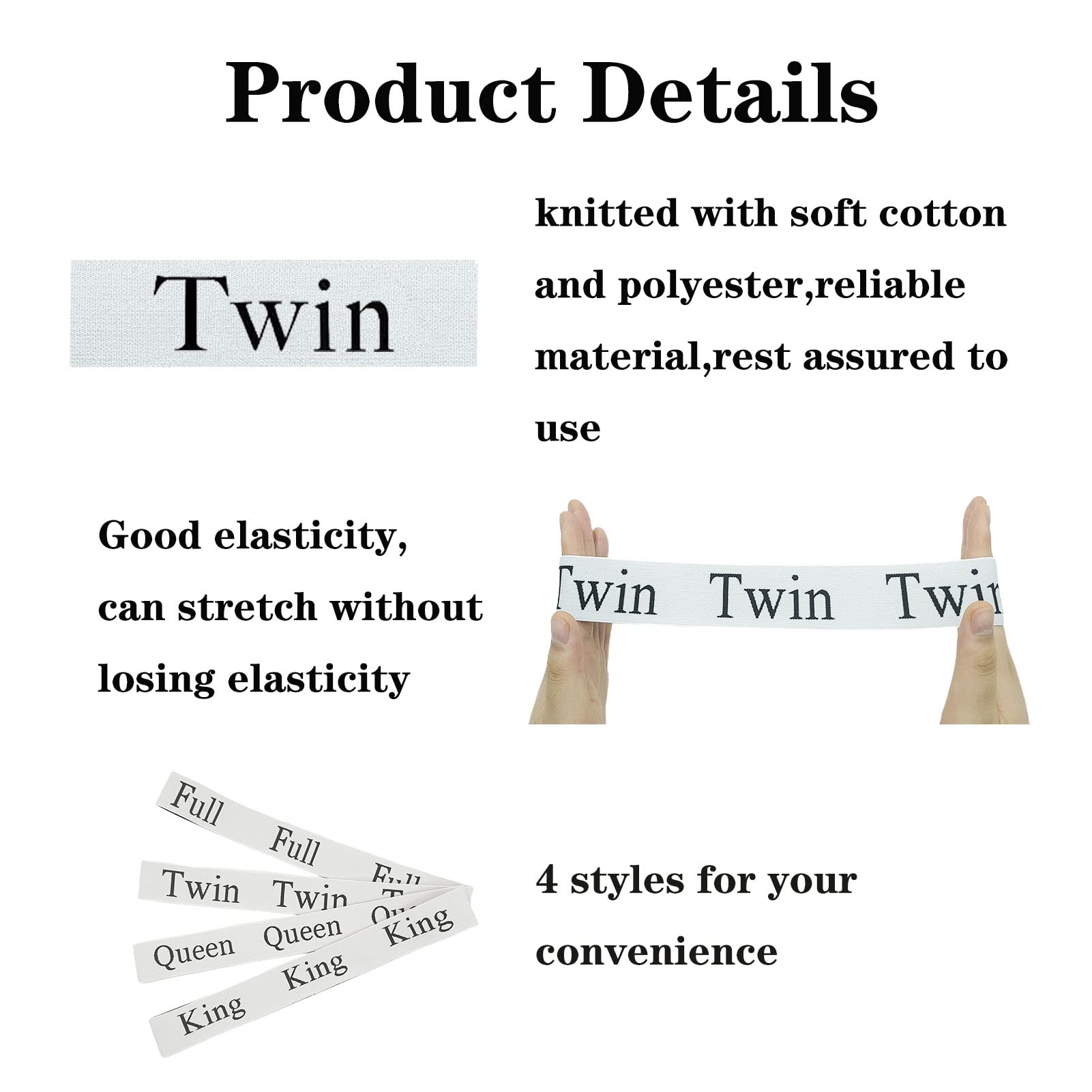 Yermivie 4 Pieces Bed Sheet Organizer Bands, Sheet Organizers And Storage Label Bands, Sheet Label For Bedding, Sheets Organizer