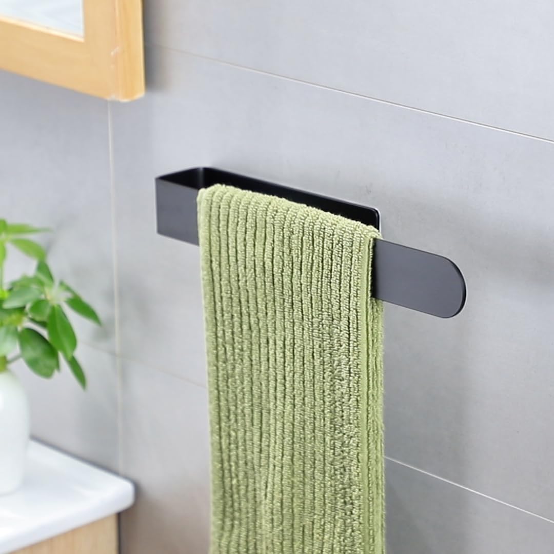 Taozun Adhesive Towel Holder - Hand Towel Rack For Bathroom, Stainless Steel Towel Rail Wall Mounted, 12-Inch Guest Towel Holder