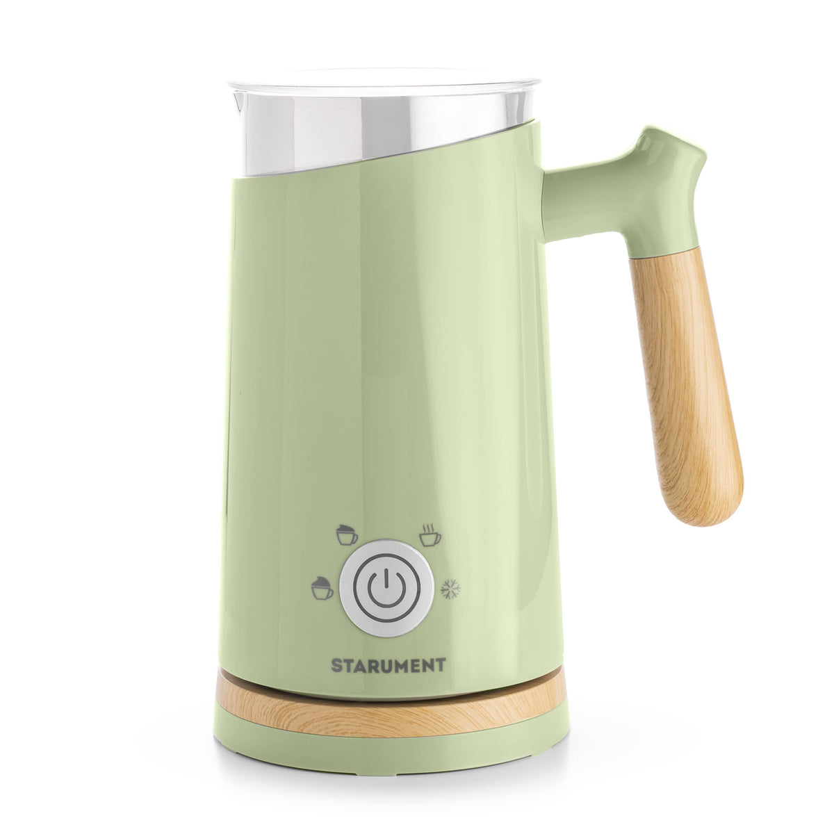 Starument Electric Milk Steamer & Frother - Automatic Foamer & Heater For Coffee Drinks - 4 Settings For Cold, Airy, Dense Foam
