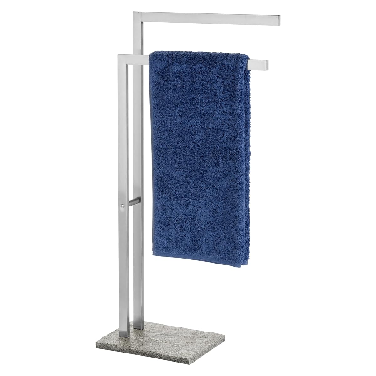 Granitefree Standing Stainless Steel Hand Towel Stand, Bathroom Hand Towel Organizer Stand, With Ganite Rounded Pedestal