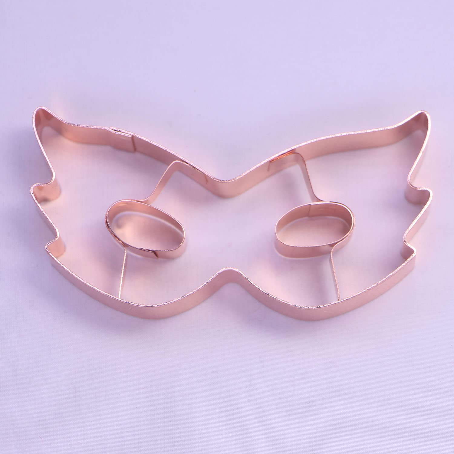 Small Mardi Gras Mask Cookie Cutter - 3.5 X 1.8 Inch - Copper