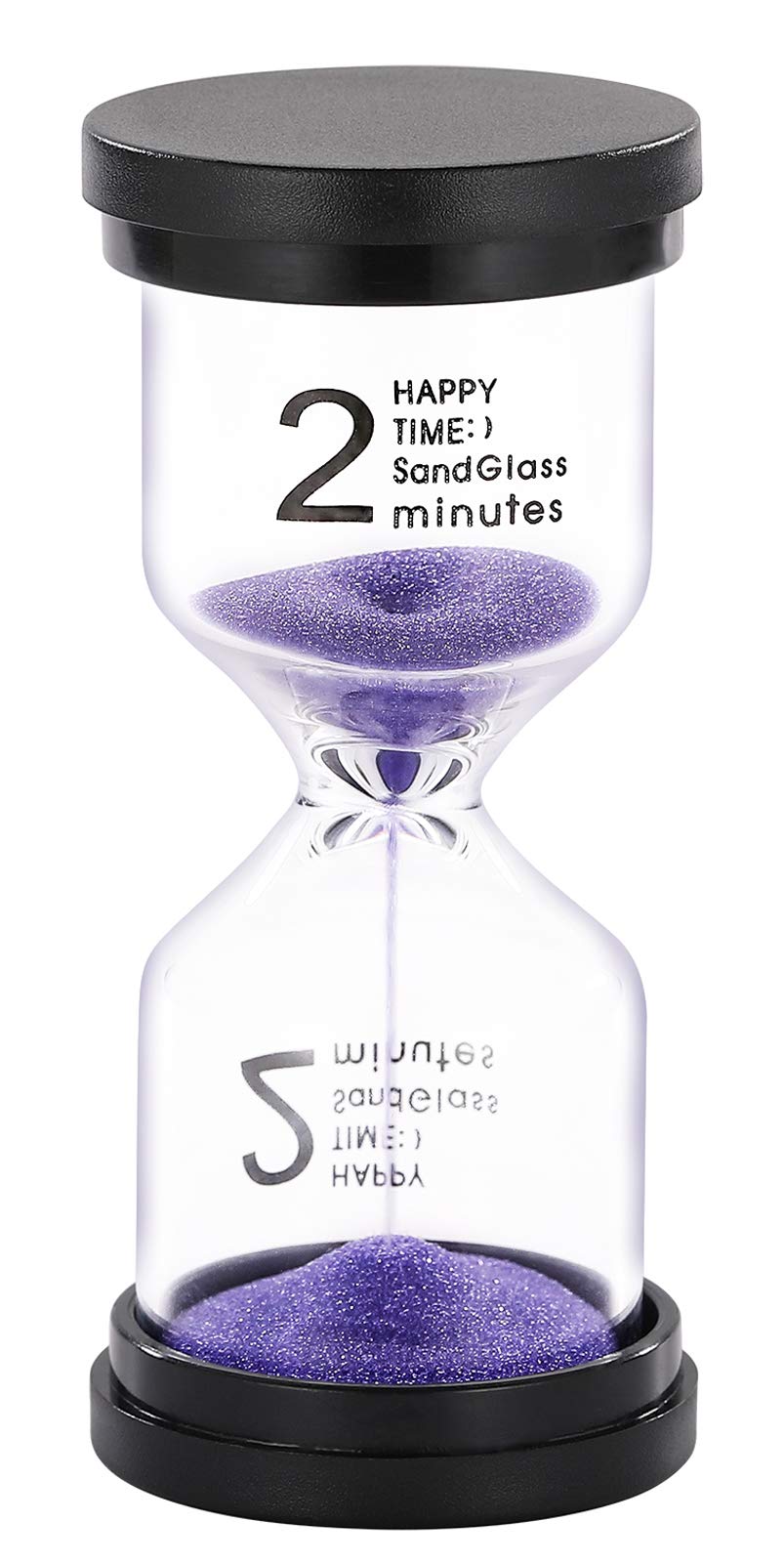 SuLiao 2 Minute Sand Timer Hourglass: Colorful Sand Clock, Purple Small Reloj De Arena Two Minutos, Plastic Hour Glass Sandglass