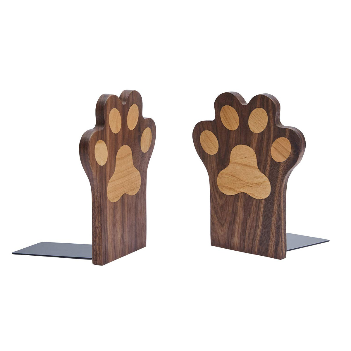 Left Bookend Pandapark Paw Bookends,Non-Skid Bookend For Shelves,Heavy Duty Bookend ...