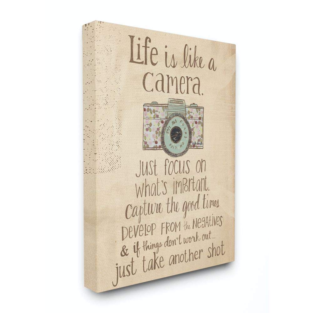 Stupell Industries Life Is Like A Camera Inspirational, Design By Katie Doucette Wall Art, 36 X 48, Brown
