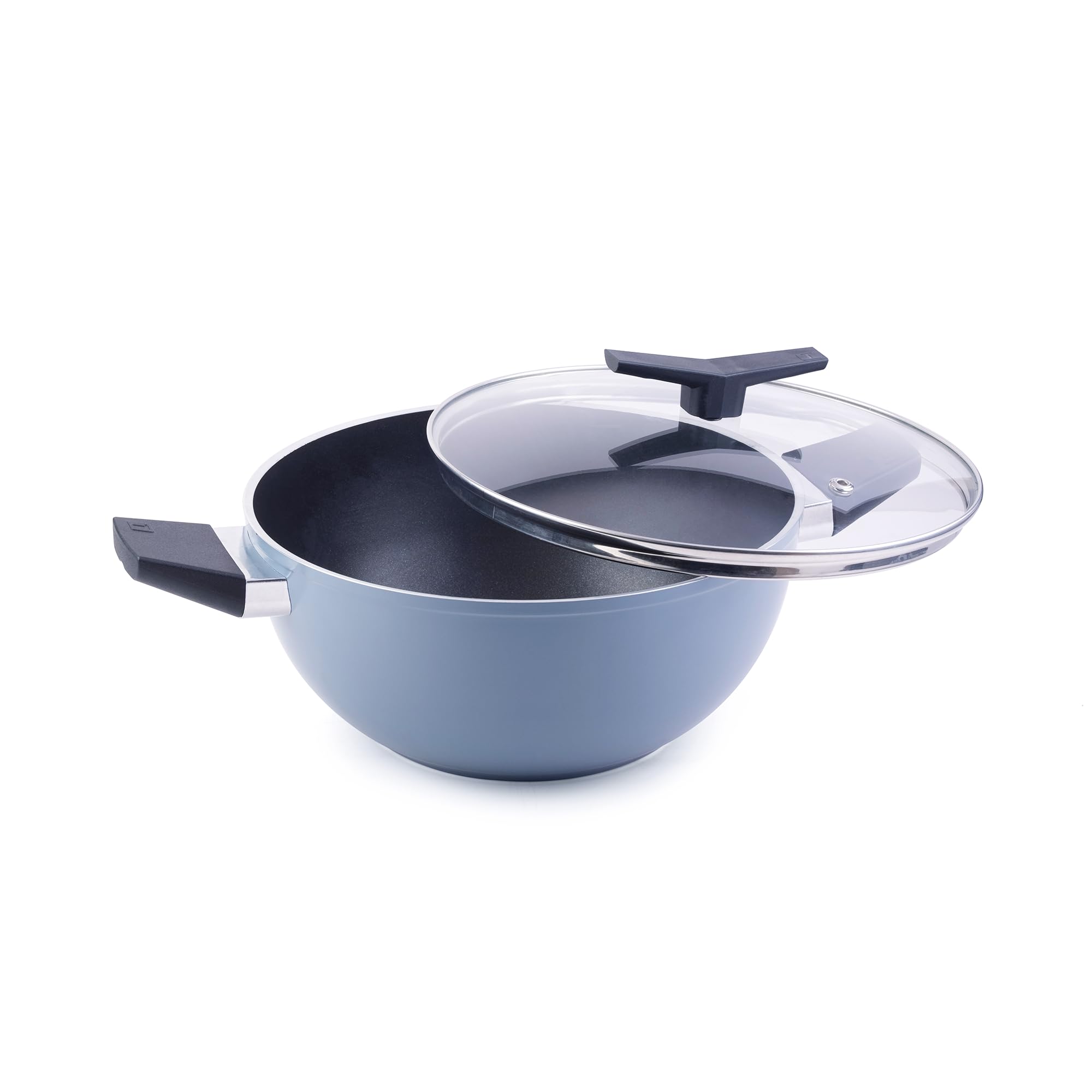 Tramontina Aura Extra Deep 28Cm Kadai With Lid, 5.6L | Reinforced Ceramic Non-Stick Cookware | Quick & Even Heating& Low-Oil Coo