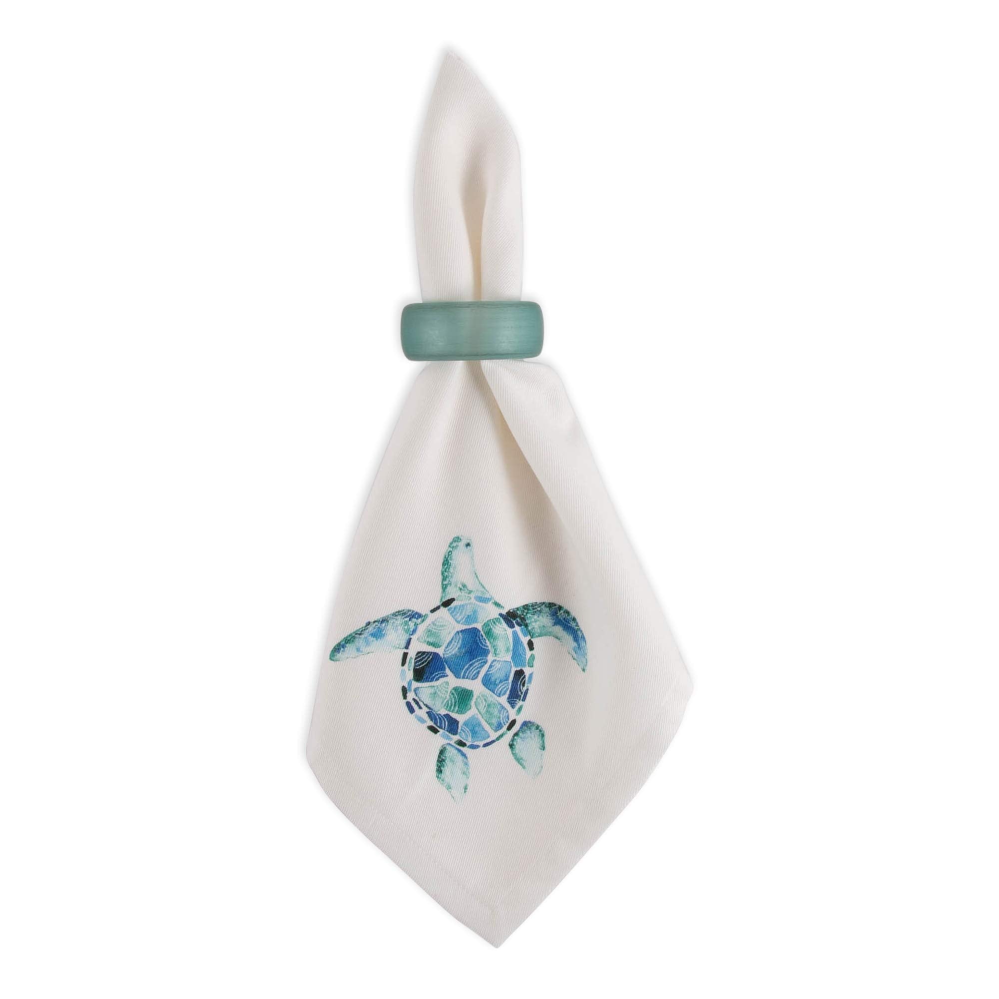 Dii Seashore Collection Beach House D  Cor, Napkin Set, 20X20, Turquoise Turtle, 6 Piece