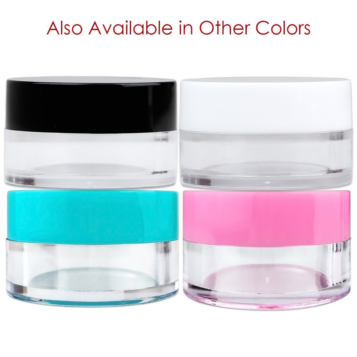 50 Jars - Beauticom High-Graded 5 Grams/5 Ml Bpa Free Thick Clear Acrylic No Leak Plastic Empty Containers With Black Lid For Co