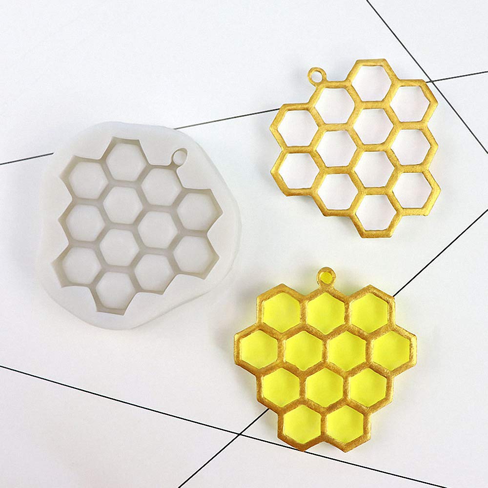 2Pcs Honeycomb Fondant Molds Bee Hive Silicone Mold For Cake Cupcake Decorating Chocolate Candy Mold Baking Kitchen Accessories