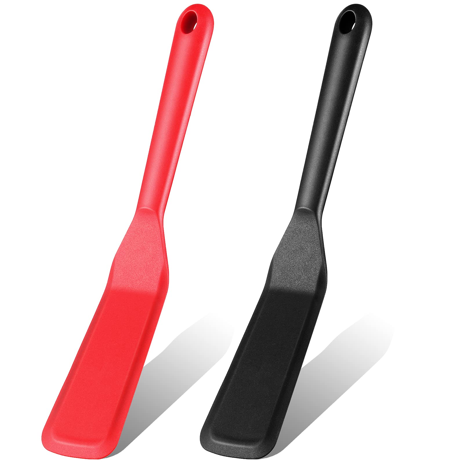 2 Pieces Silicone Thin Spatula Omelet Spatula Turner Long Crepe Spatula Heat Resistant Cooking Spatula Non Stick Pancake Spatula