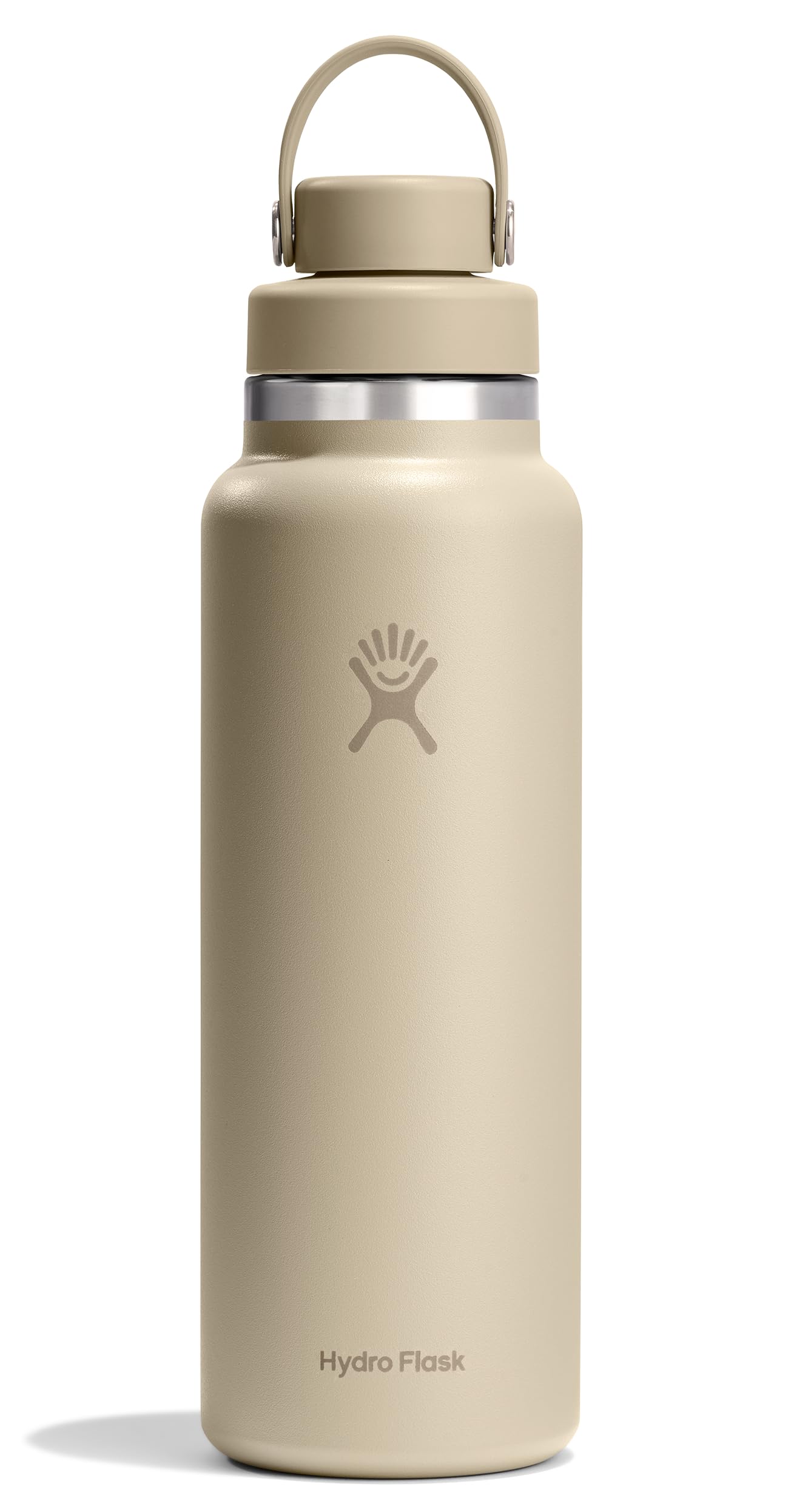 Hydro Flask Water Bottle - Insulated Stainless Steel - Wide Mouth Flex Chug Lid, Non Spill, Leakproof in 40 Oz Tonal Oat Tan