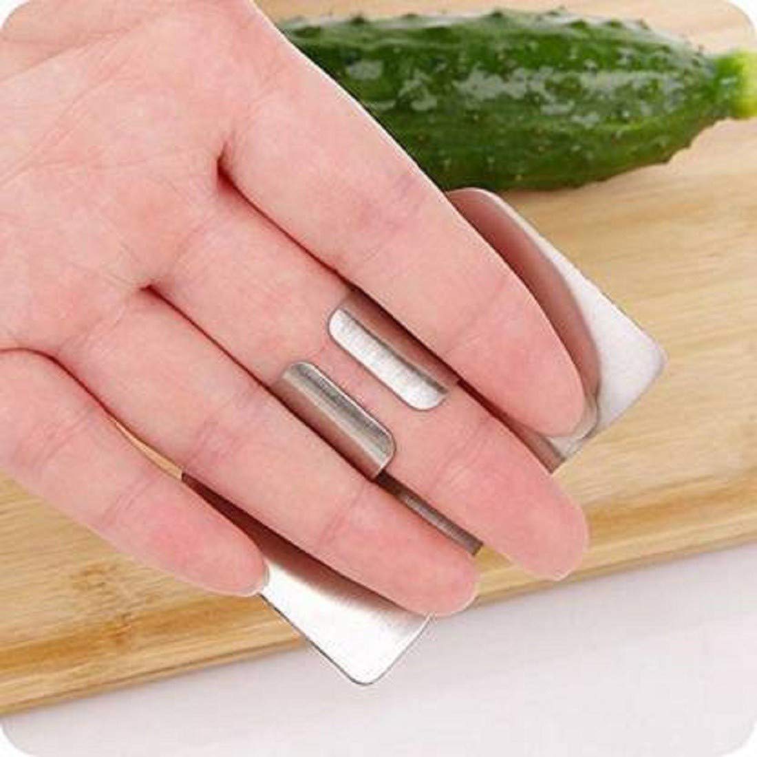 Gemox Stainless Steel Finger Guard For Slicing - Cutting Protector To Avoid Accidents When Chopping And Kitchen Safe Chop Cut To