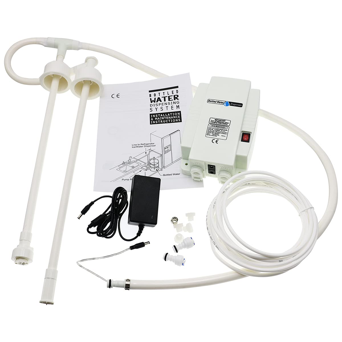 TDRRICH Bottled Drinking Water Dispensing Pump System Double-Pipe Electric Water Pump for 5 Gallon Power 25W Pressure Value 60psi 1GPM Flow 2.5L Suitable for Coffee/Ice Machines Refrigerators  Faucets