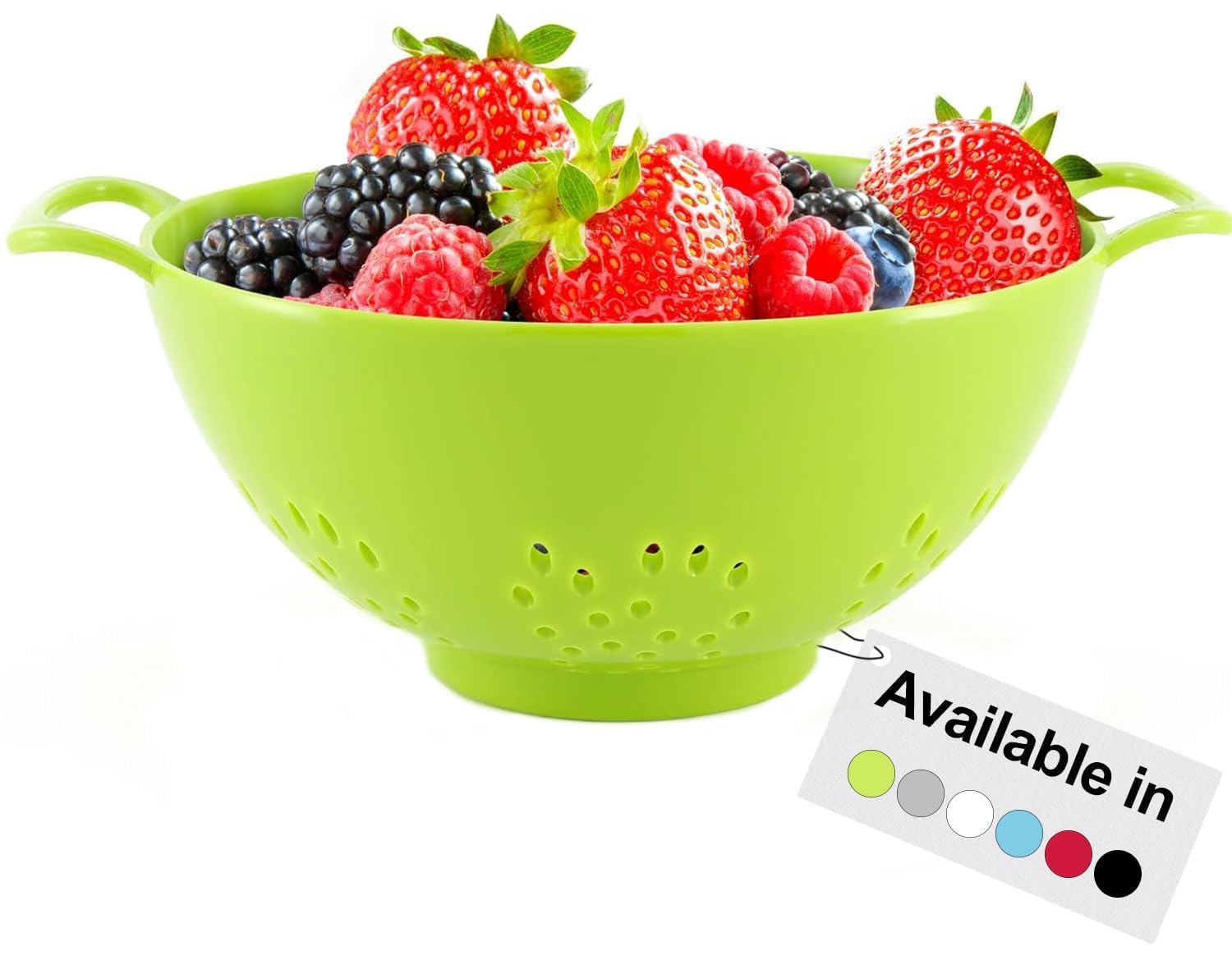 Meadow Lane Goods 6-Inch, 3 Cup Personal Colander With Dual Handles For Fruit  Vegetable Portion Control (1 Pack, Green)