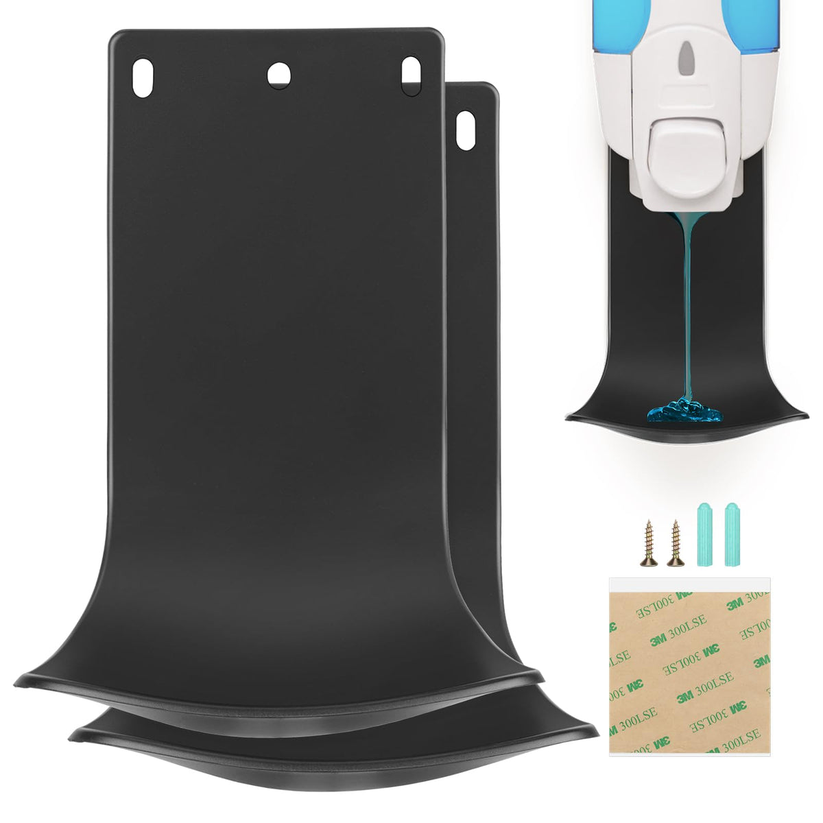 Ziozertt 2Pcs Dispenser Drip Tray Wall Mount Soap Dispenser Bracket,Laundry Detergent Drip Catcher Prevent Dripping And Spraying