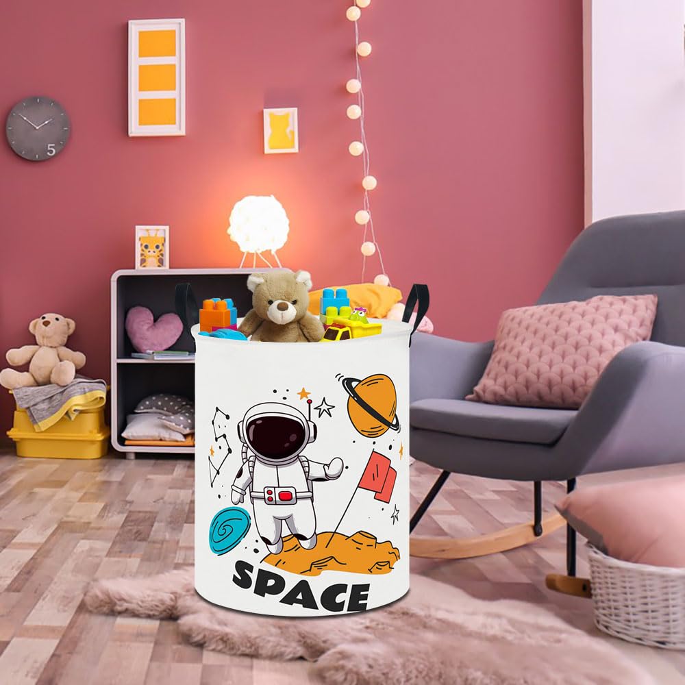 Hkec 19.7 Laundry Basket,Kids Dirty Clothes Hamper,Waterproof Toys Storage Bin,Room Decor,Gift Baskets,Nursery Hamper(Space)