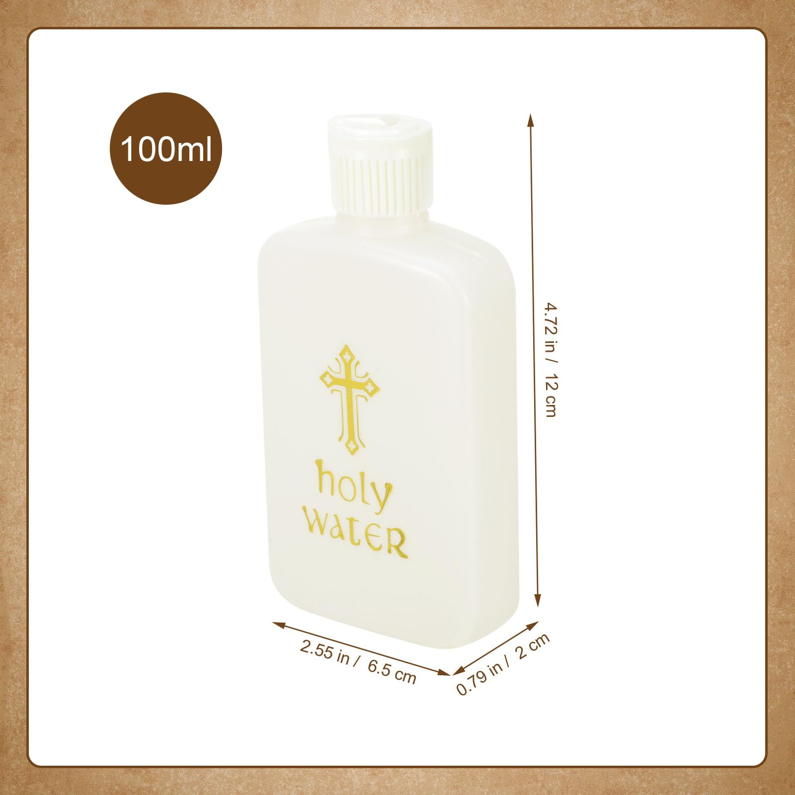 PASOLABE 100ml Holy Water Bottle 6Pcs Plastic Holy Water Container Empty Containers
