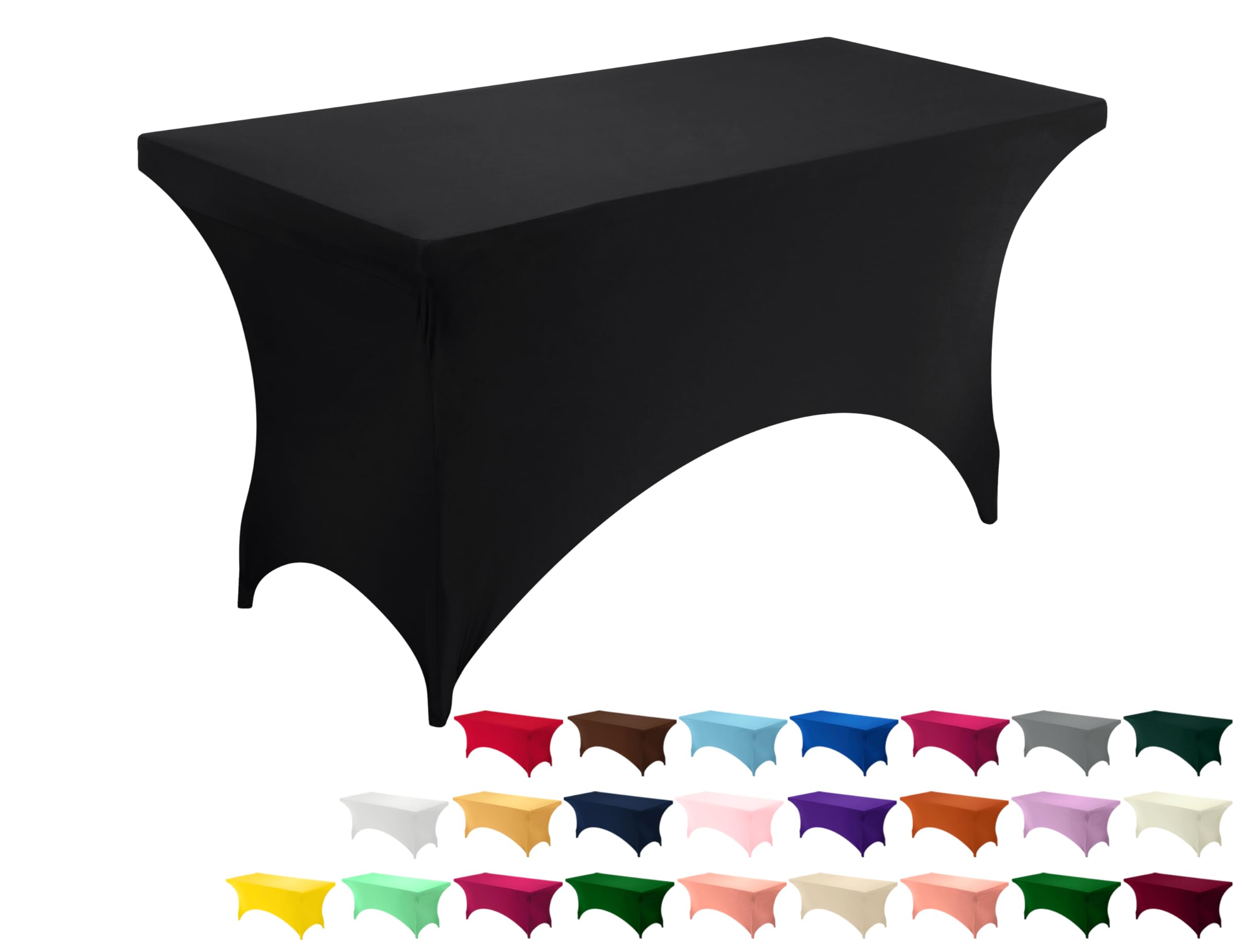 Utopia Kitchen Spandex Tablecloth 1 Pack [4FT, Black] 200 GSM Tight, Fitted, Washable and Wrinkle Resistant Stretch Rectangular 