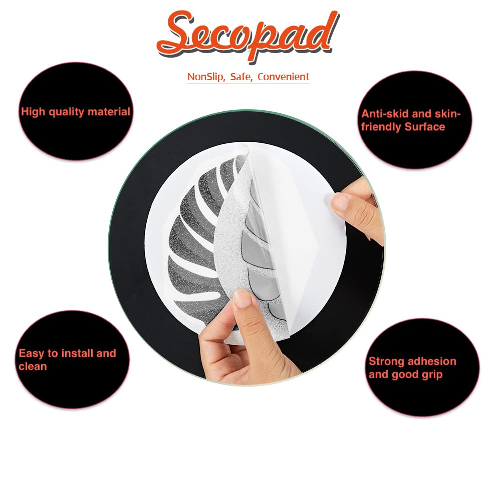 Secopad Non Slip Bathtub Stickers, 10 Pcs Large Leaves Adhesive Anti Slip Decal Threads For Shower And Bath Tub With Premium Scr