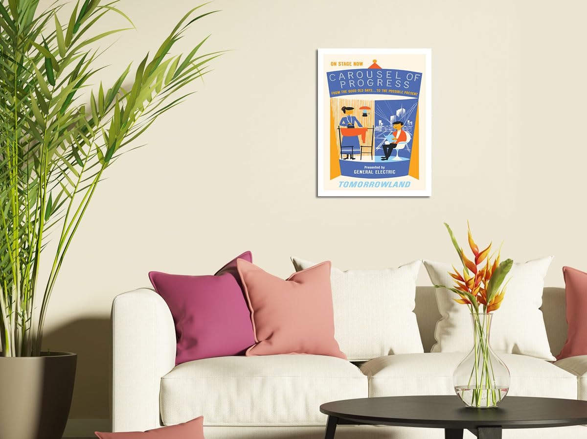 Disneyland - Tomorrowlands Carousel Of Progress - Vintage Advertising Poster C.1967 - Fine Art Matte Paper Print (Unframed) 18X2
