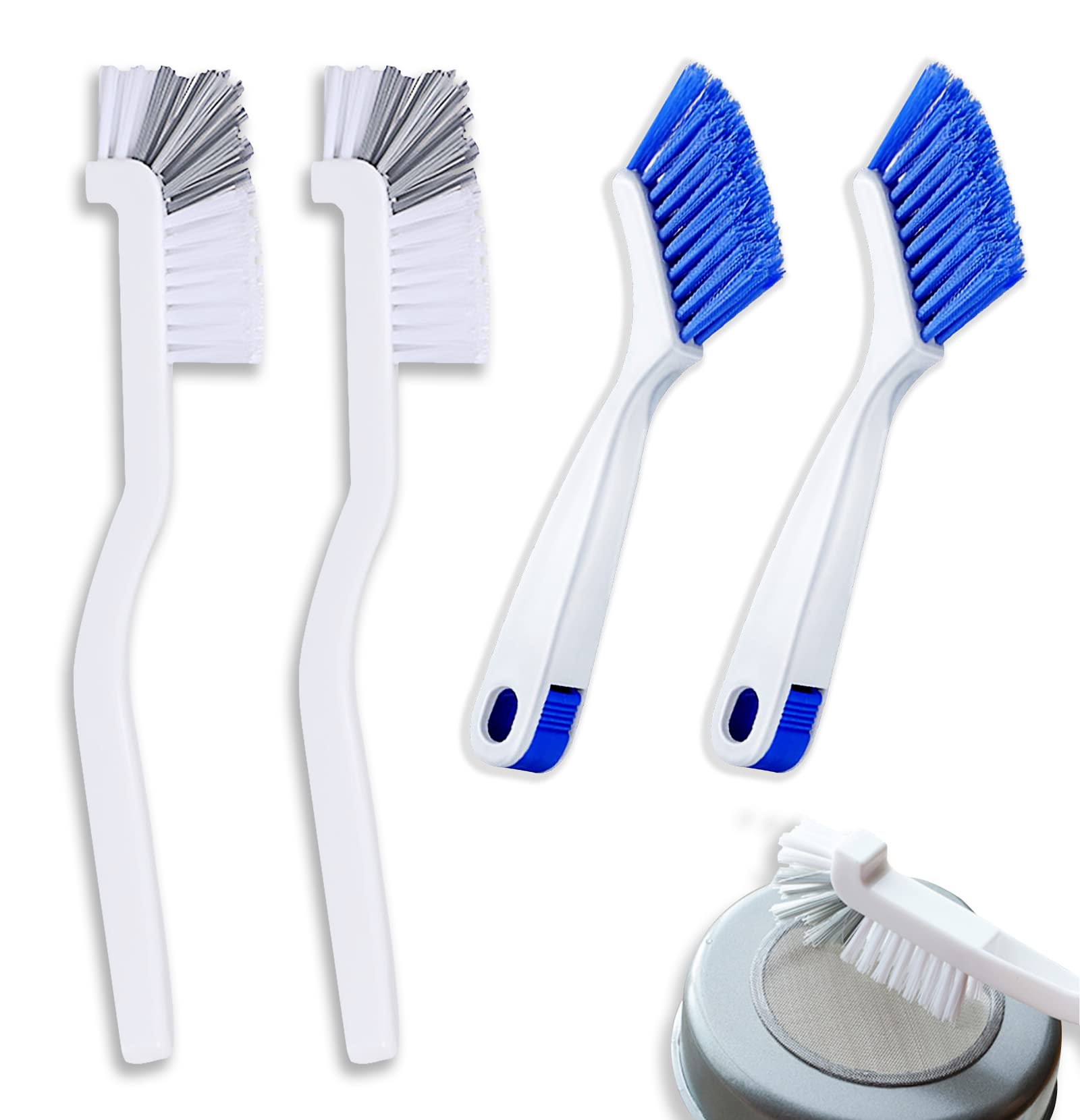 4Pcs Cleaning Brush Small Scrub Brush Kitchen Sink Bathroom Brushes, Sliding Door Or Window Track Cleaning Brush With Dustpan