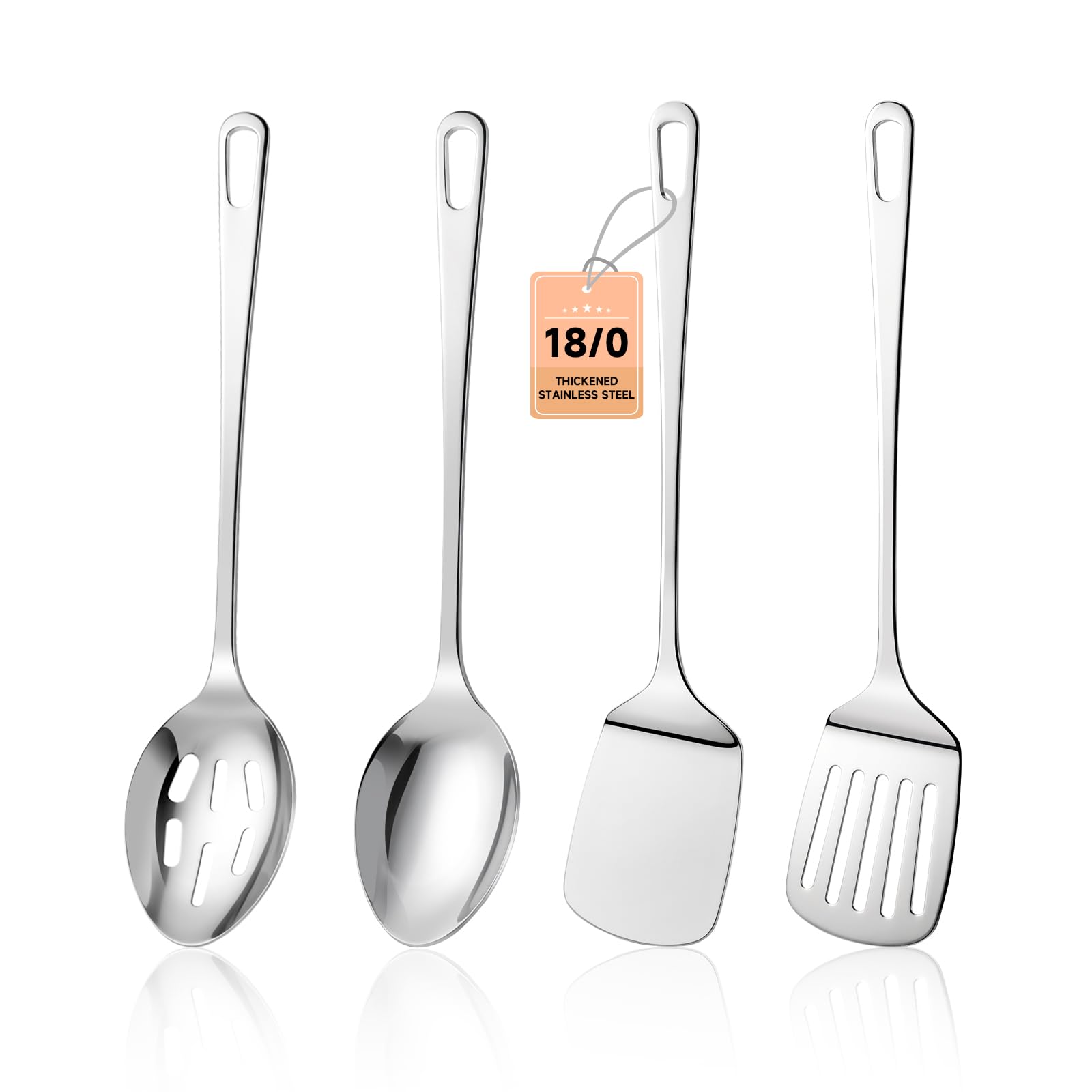 Hanucci Cooking Utensils Set, 4PCS Stainless Steel Spatula, Dishwasher Safe