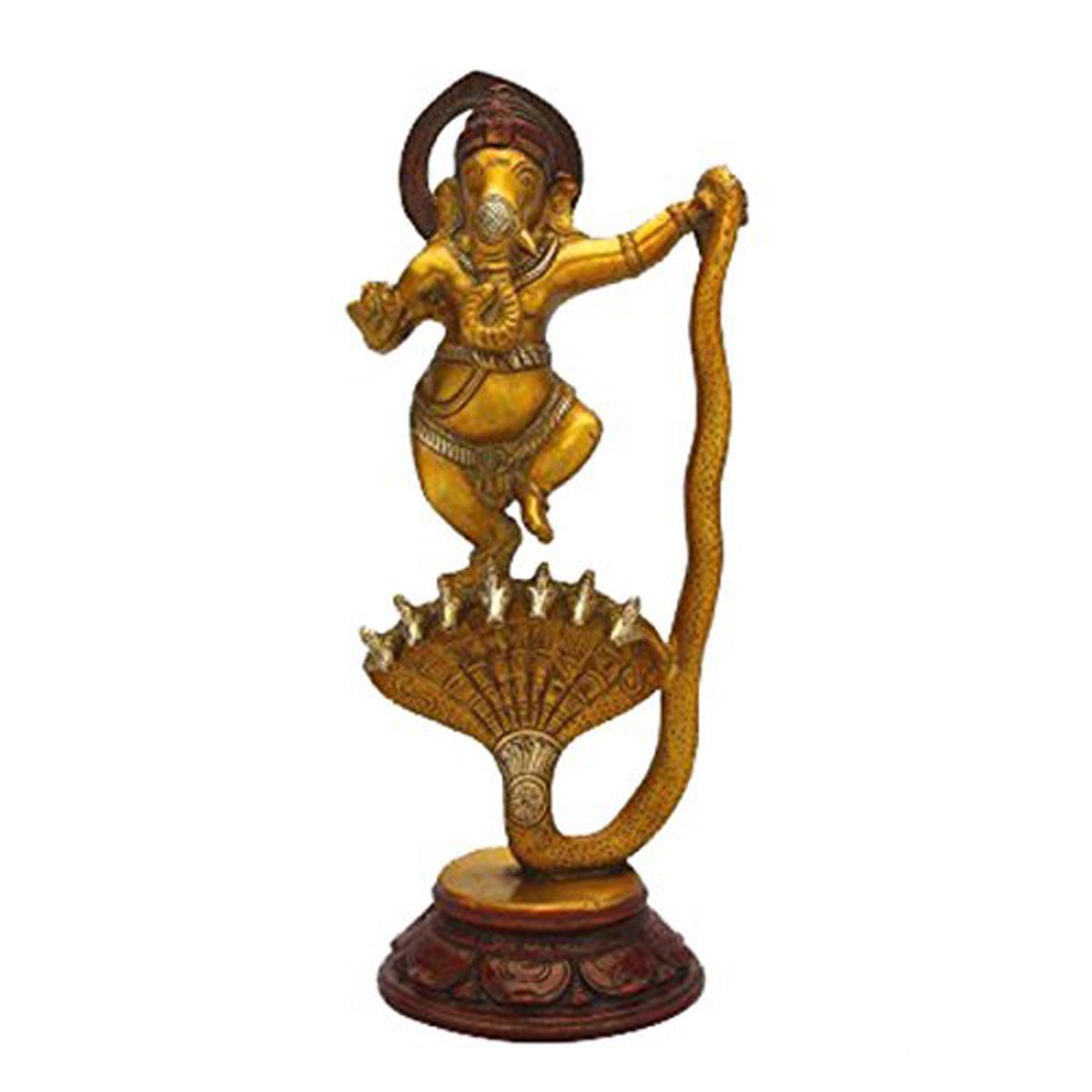 Idol Collections Dancing Ganesha Ganesh Murti Idol Statue On Snake Height 13 Inches
