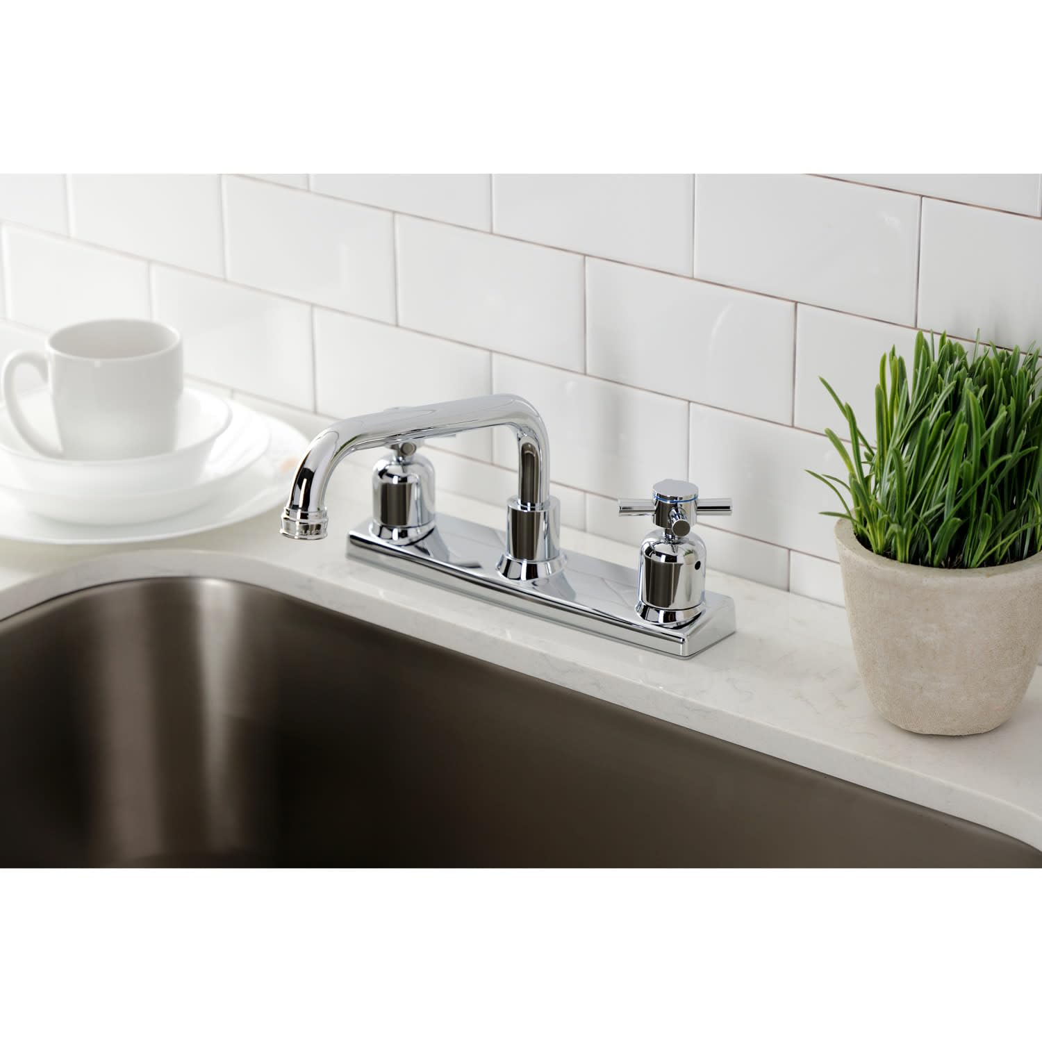 Kingston Brass Fb2138Dx Concord 8-Inch Centerset Kitchen Faucet, Brushed Nickel