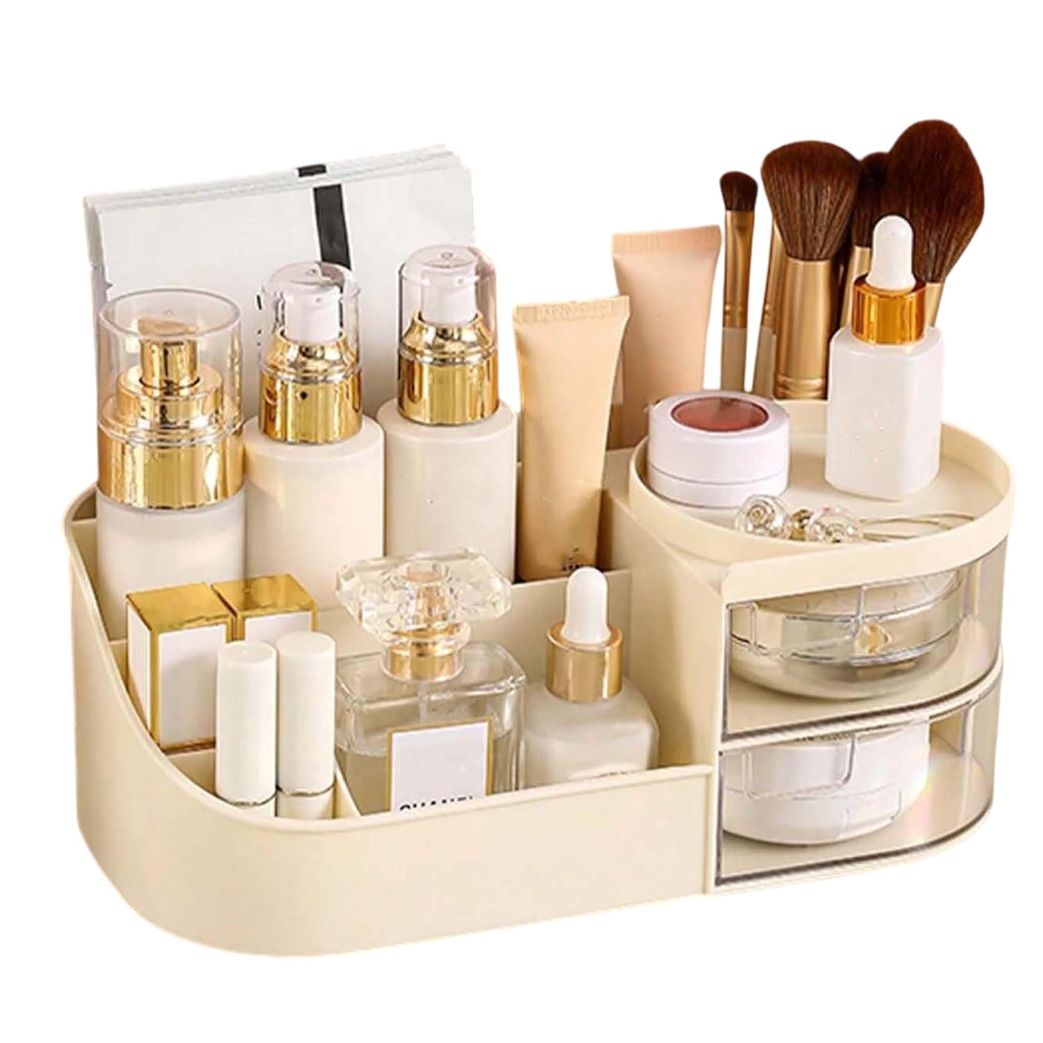 Makeup Organizer | Makeup Box For Storage | Make Up, Cosmetic, Skincare Organiser For Women | Elegant Makeup Vanity With Transpa