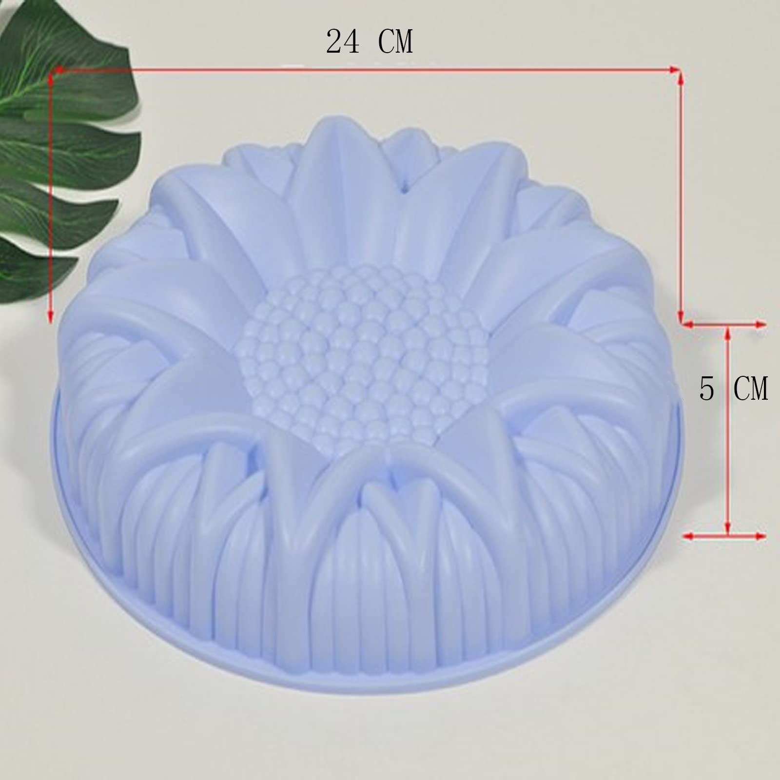 Joyeee Large Sunflower Cake Mold Tray, 1Pcs Silicone Flower Mold Big Birthday Cake Baking Pan For Diy 3D Pastry, Baking Brownie,