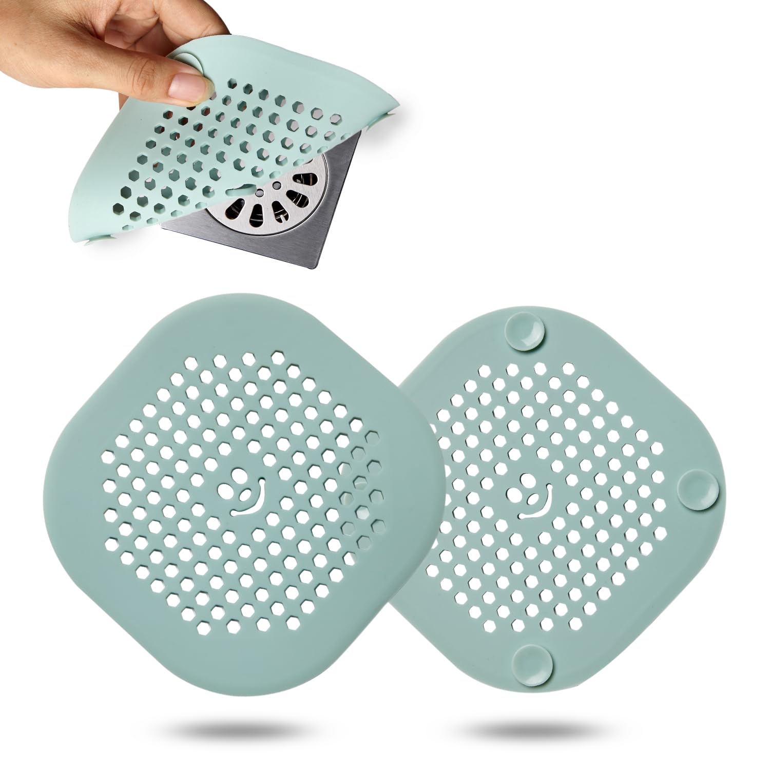 2 Pack Drain Hair Catcher Durable Silicone Shower Drain Protector Sink Drain Strainer Hair Stopper For Shower Kitchen Bathroom T