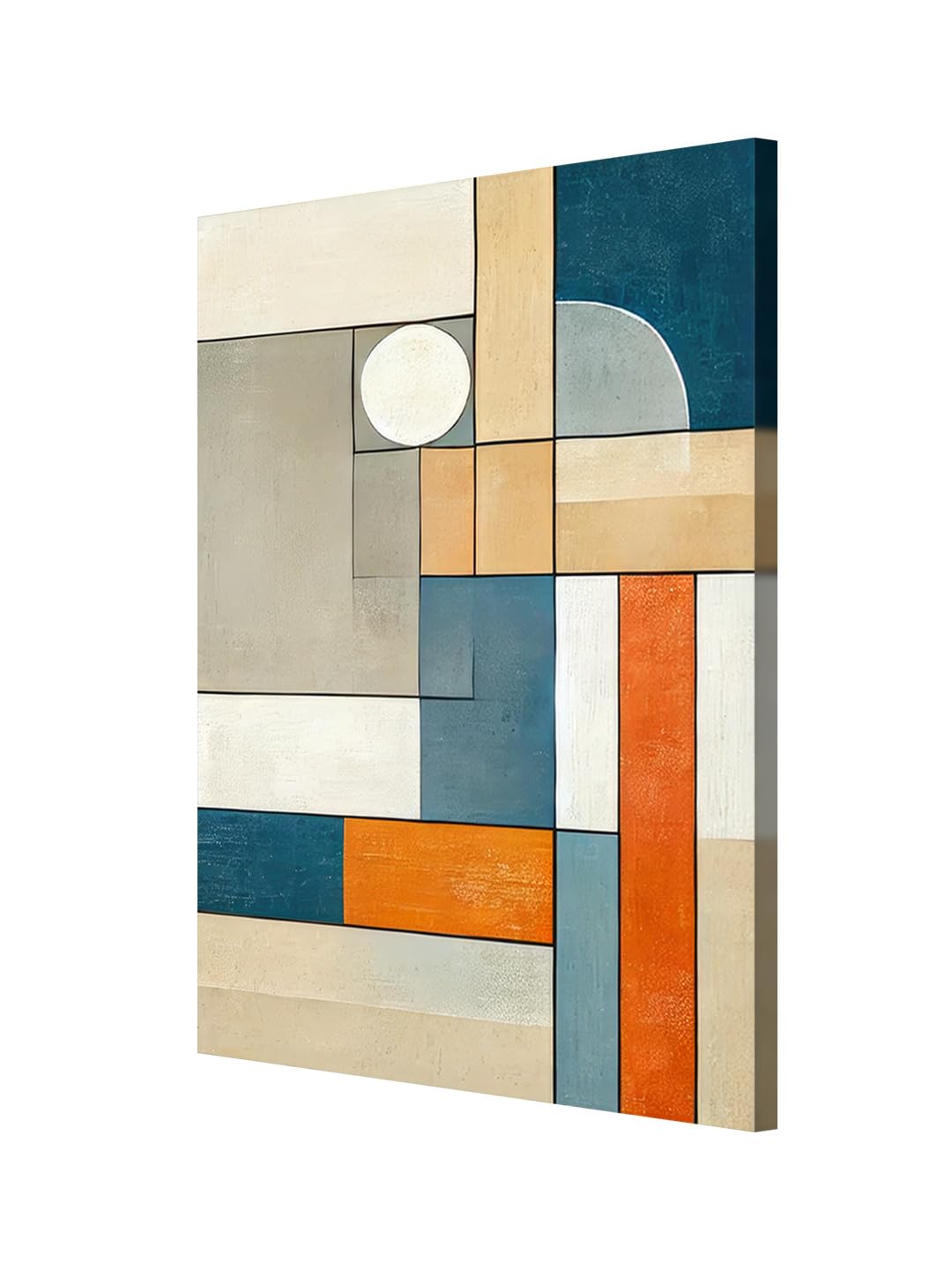 999Store Abstract Geometric Canvas Art In Warm Tones - Stylish Wall Decor For Contemporary Homes(24X36 Inch_ Canvas) Flp24360731