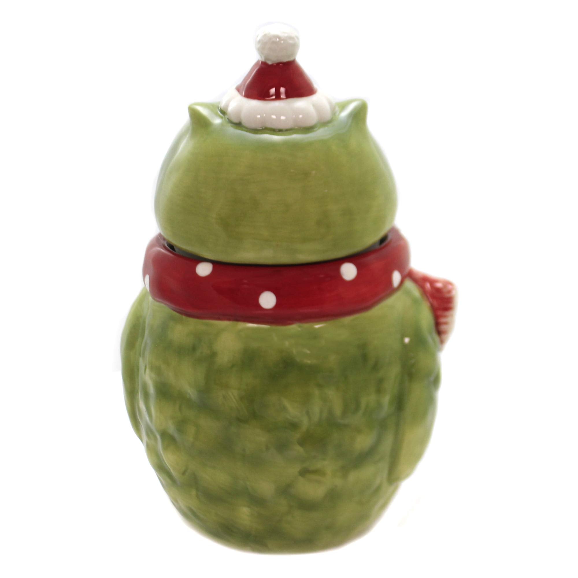 Cosmos Gifts Owl Design Ceramic Holiday Cookie Jar, 9-5/8-Inch