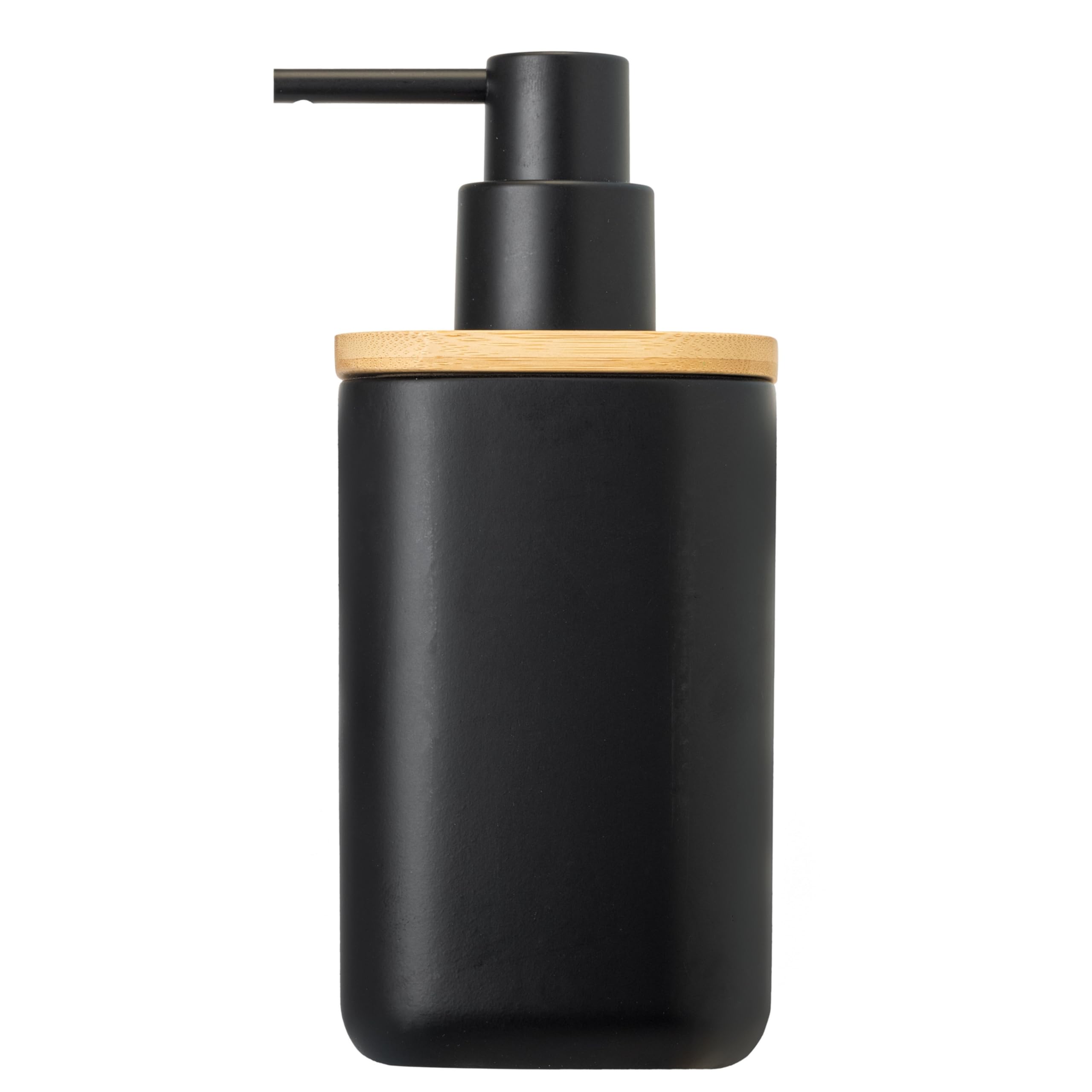 Vigar Zense Collection Cool Black Refillable Soap Dispenser, For Modern Luxury Bathroom And Kitchen, Fine Polyresin Stone And Ba
