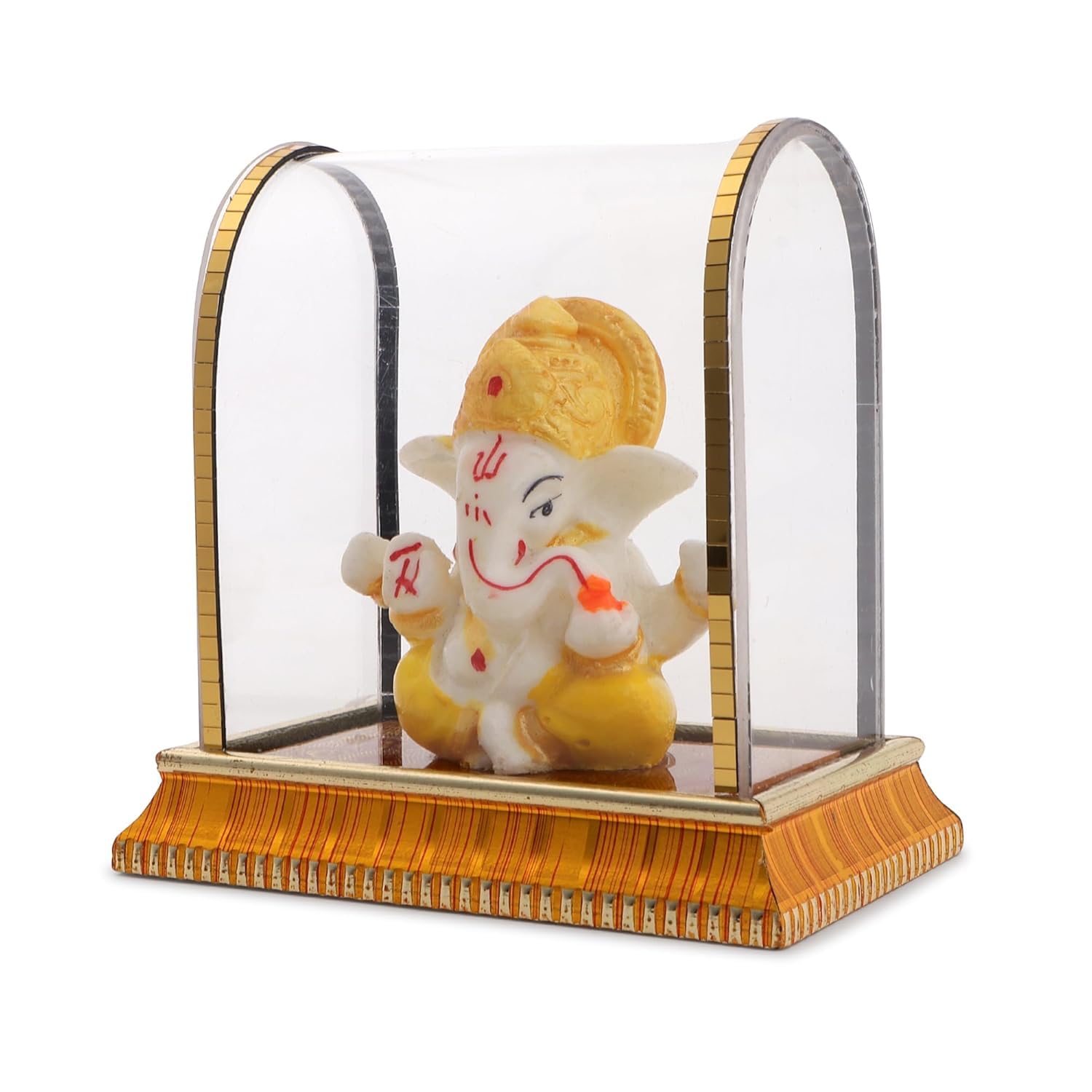 Aartish Ganesha Idol For Car Dashboard,Home Decor, Ganesh Murti Showpiece Gift - Car Dashboard Accessories Idols - Diwali Decora