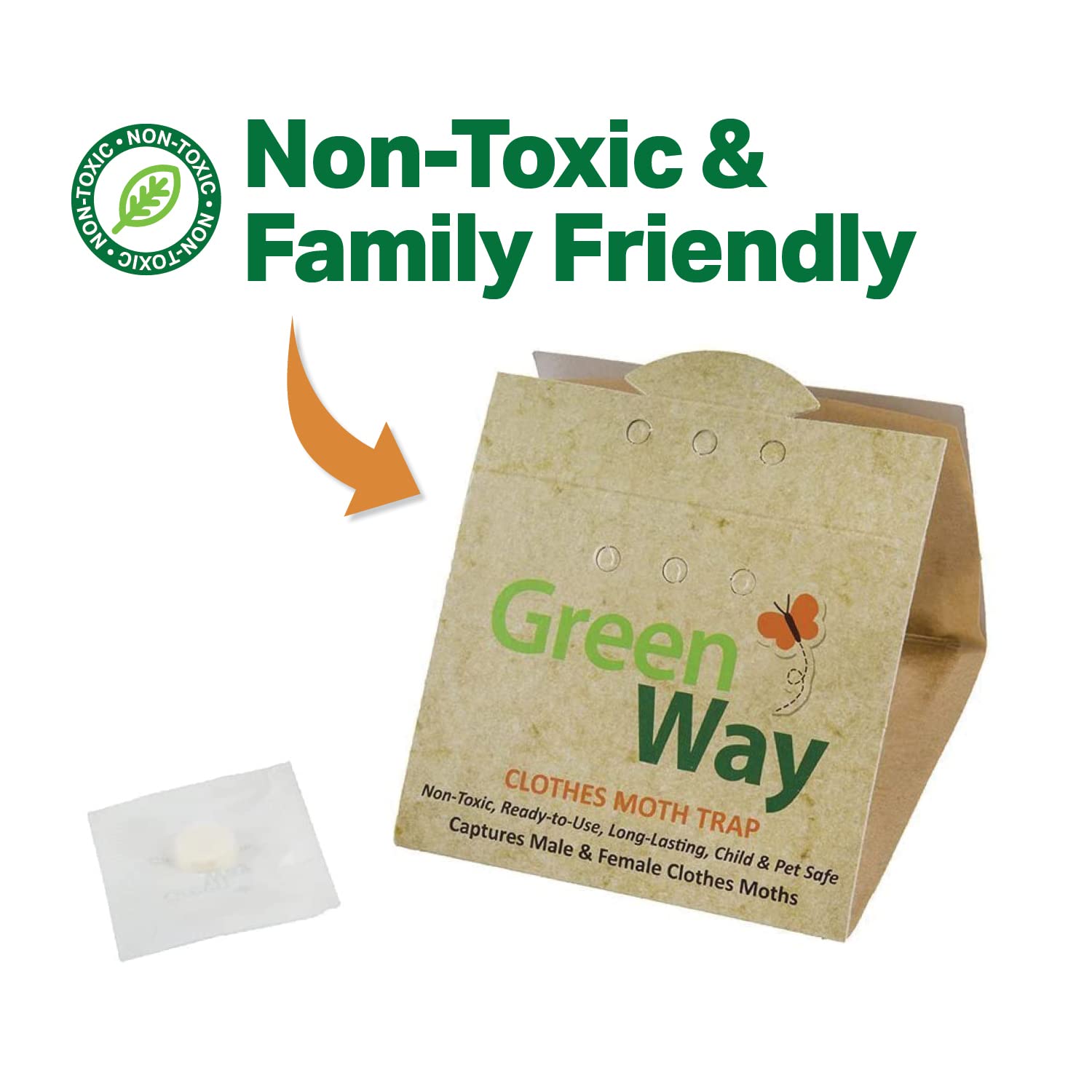 Insects Limited Greenway Clothing Moth Traps (2 Traps) - For Clothes Closets - Alternative To Cedar Balls And Moth Balls - Phero