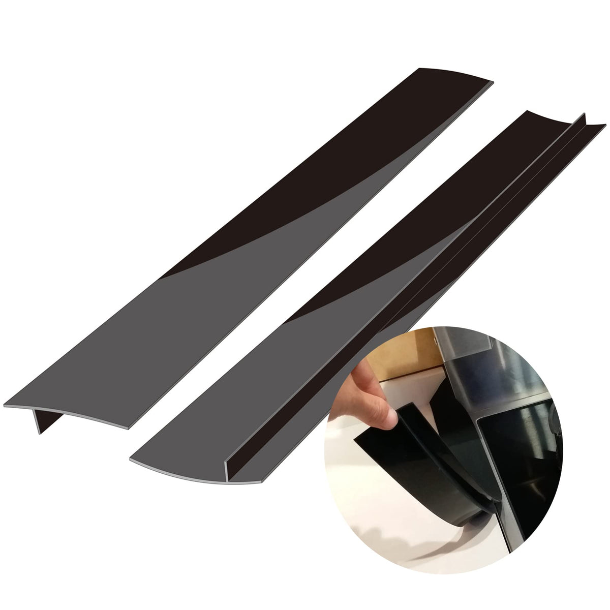 Silicone Stove Counter Gap Cover 21'' By Kindga, Easy Clean Gap Filler Sealing Spills Between Kitchen Counter, Appliances,Stovet