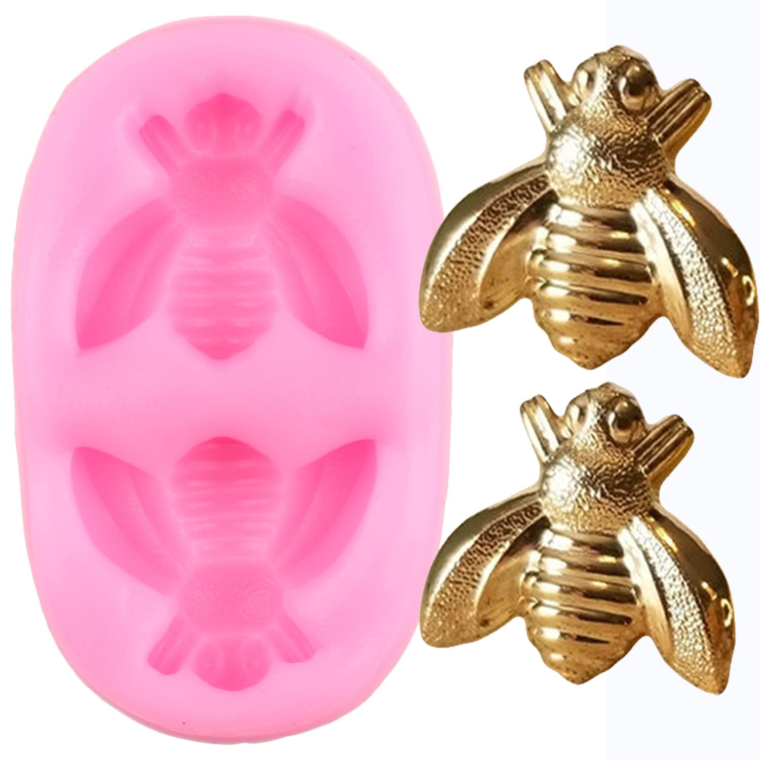 Mujiang Bumble Bee Silicone Fondant Molds For Cupcake Topper Cake Decorating Candy Chocolate Baking Set Of 4