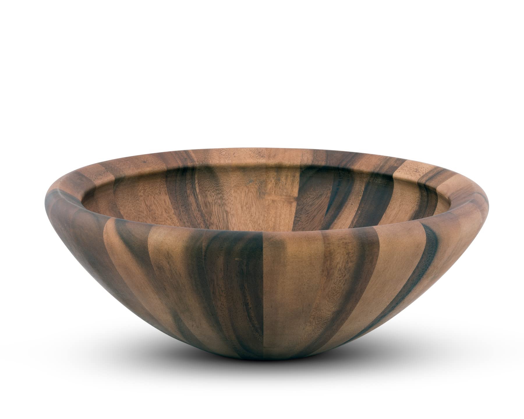 Arthur Court Acacia Wood Modern Bowl For Fruits Or Salads 6 Inch Tall 16 Inch Diameter Wavy Large