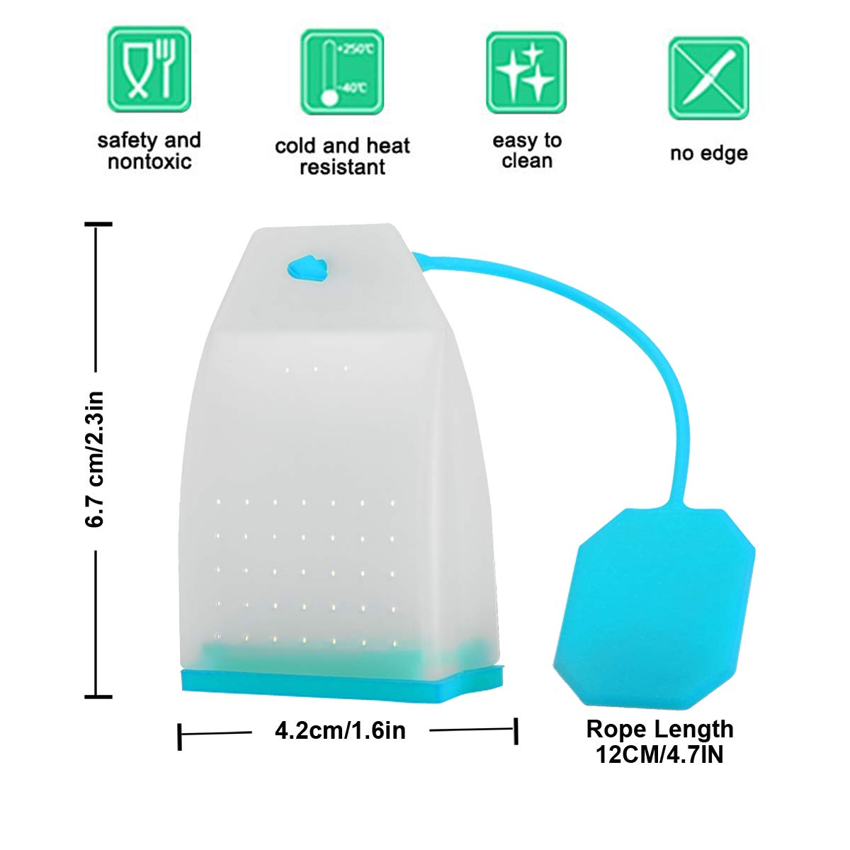 6 Pack Silicone Tea Infuser, Reusable Tea Bags Tea Strainer Filter Tea Steeper Tea Diffuser Tea Holder For Loose Leaf Tea With S