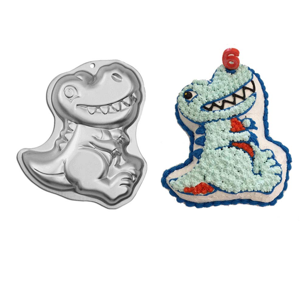 Hip Hop Dinosaur Cake Pan, Kids 3D Birthday Cake Pan, Aluminum Alloy Cake Molds Nonstick Baking Tools