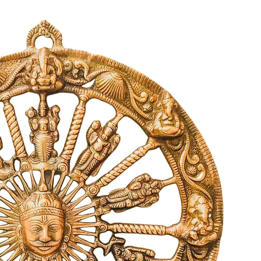 Apkamart Handcrafted Sun Wall Hanging | Surya Bhagwan Wall Decor For Vastu- Religious Article For Wall Decor And Gifts (Metal -