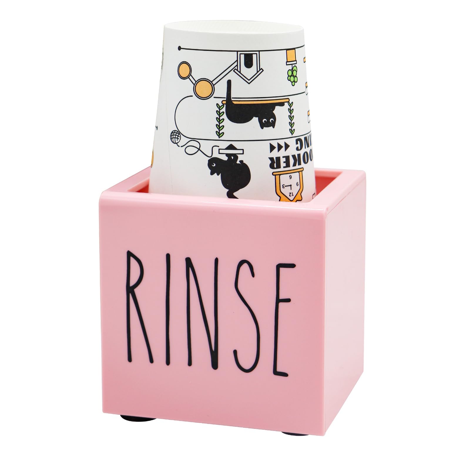 Pink Acrylic Dixie Cup Dispenser, Disposable Paper Cup Dispenser Storage Holder, 3/5 Oz Dixie Cup Holder, Bathroom Paper Cup Rin