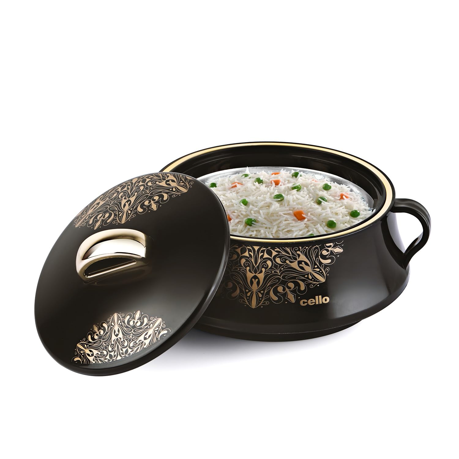 Cello Midas Casserole Hot Pot Box For Daily Use & Kitchen 1500 Ml, Black | Bpa Free Serving Inner Steel Insulated Food Grade Air