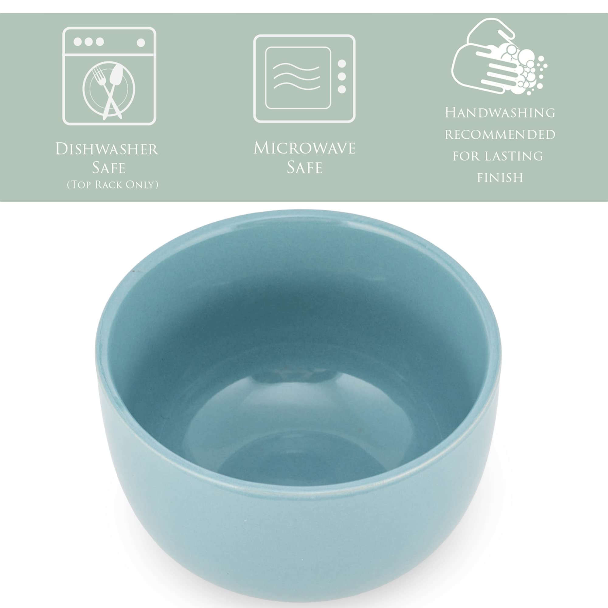 Elanze Designs Bistro Glossy Ceramic 4 Inch Cute And Small Dessert Bowls Set Of 4 - Perfect For Everyday Uses From Snacks, Ice C