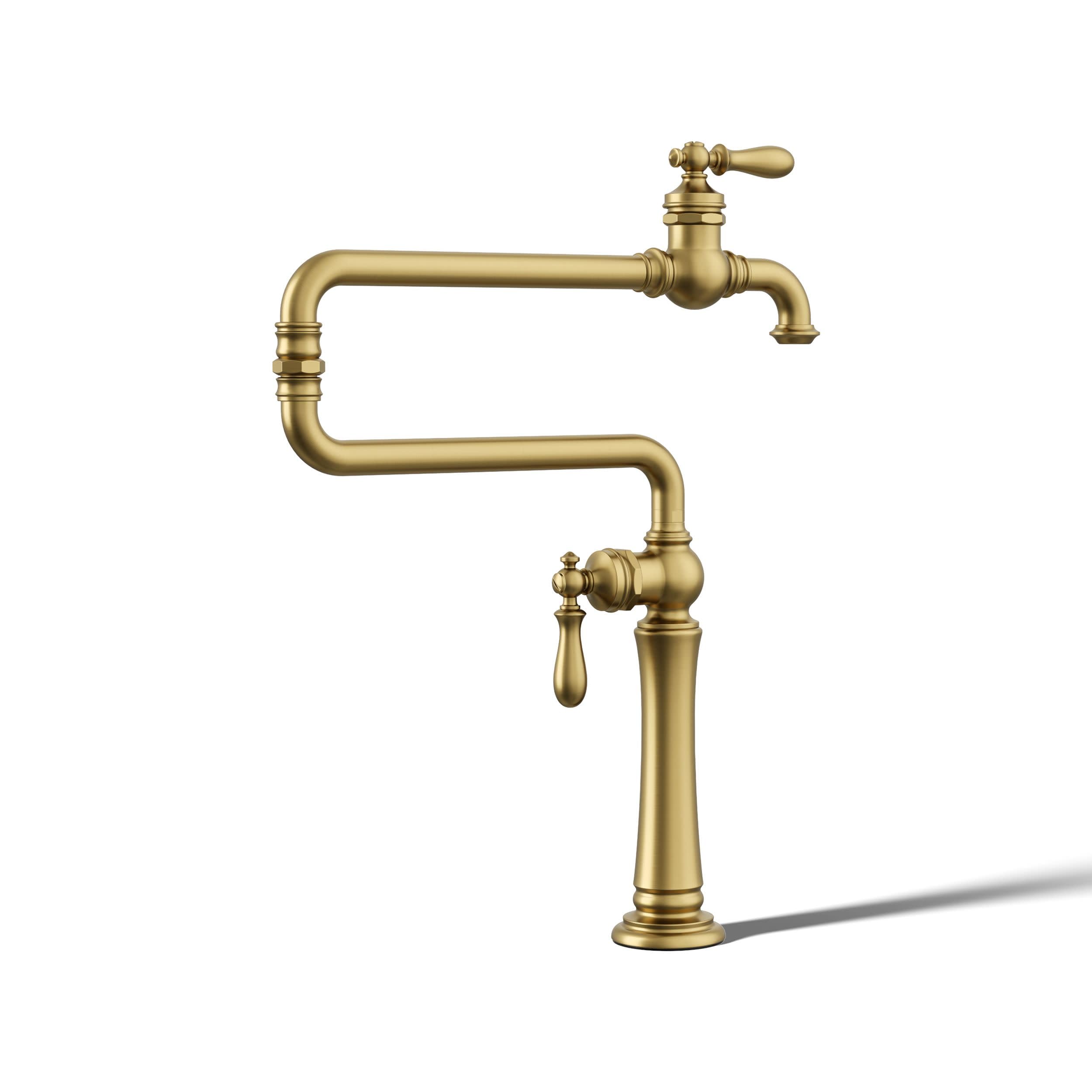 KOHLER Artifacts single-hole deck-mount pot filler kitchen sink faucet with 22 extended spout