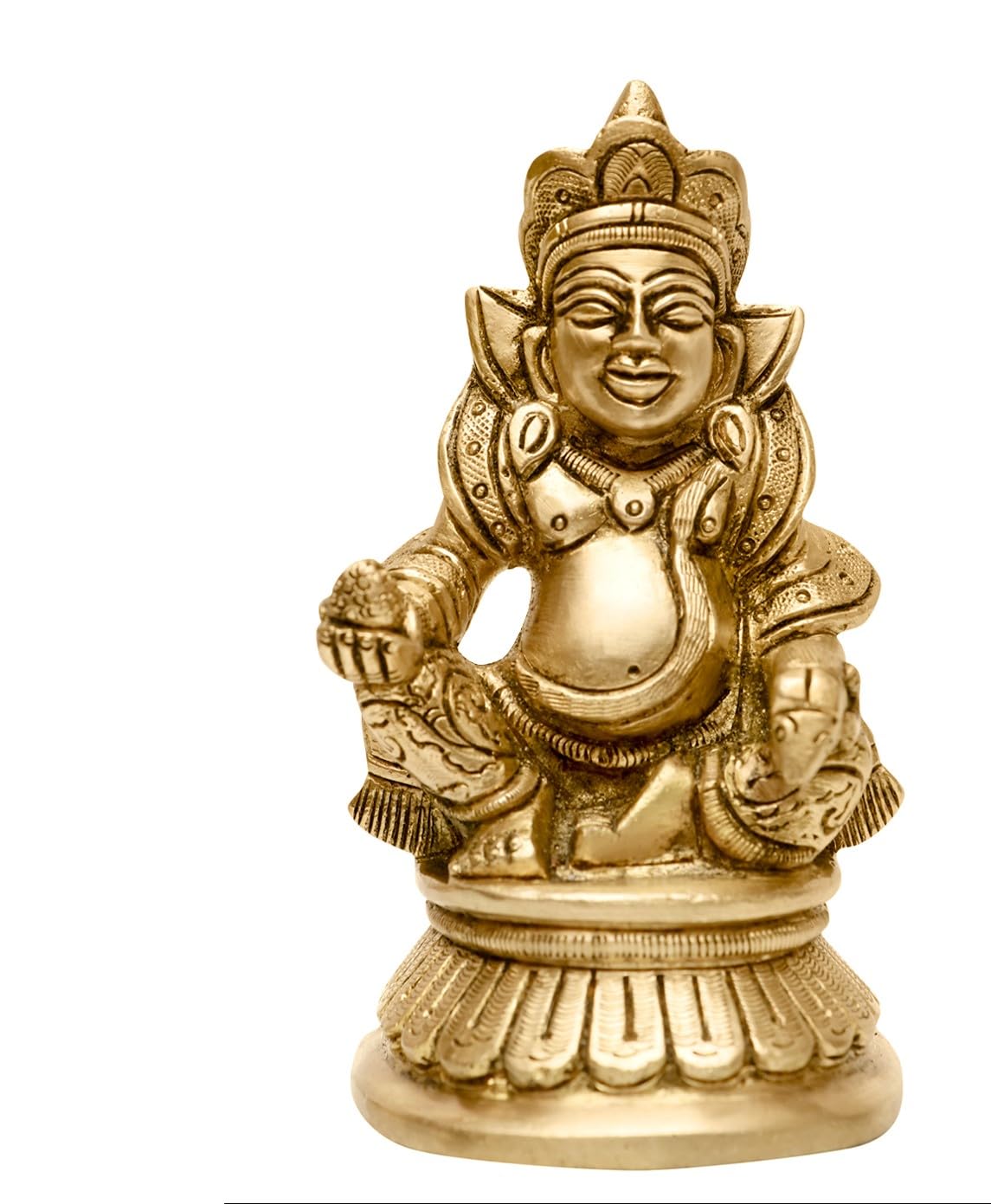 Vastu Vardan Brass Kuber Statue | Height - 12 Cm Aprrox. | Weight - 560 Gram Approx. | Vastu Idol For Home And Office | Zonal Pl