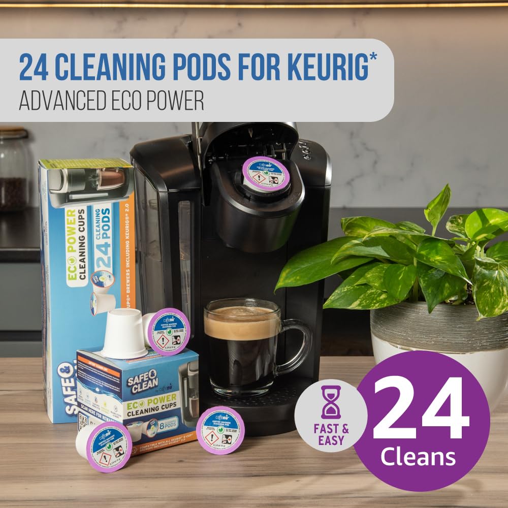 Keurig Compatible Cleaning Pods. 24 Keurig Rinse Pods Keurig Cleaner Kit. Eco Friendly, Removes Stale Coffee Residue & Stains. K